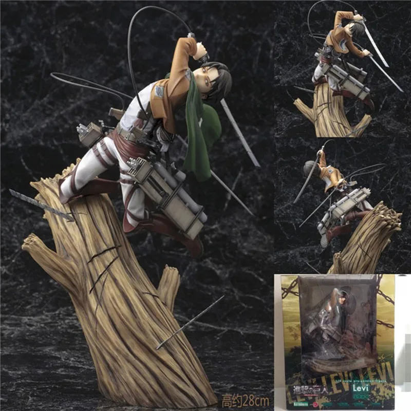 

Action Figure Attack on Titan Levi Rivaille Titan Attack PVC Toy For Kids Shingeki no Kyojin battle Collectible Model Anime 25cm