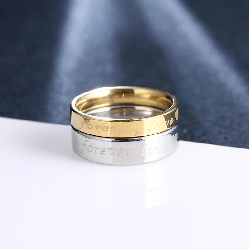 CACANA кольца для мужчин и женщин из нержавеющей стали Пара Кольца с надписью «Forever Love» обручальные модные ювелирные изделия кольца для мужчин Вечерние