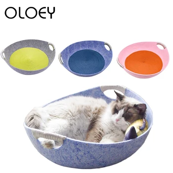 

Round Cat Bed House Cozy Pet Bed Kennel Dog Cat Portable Warm Sleeping Bag Supplies Mat Puppy Cats Pet Products 3 Colors