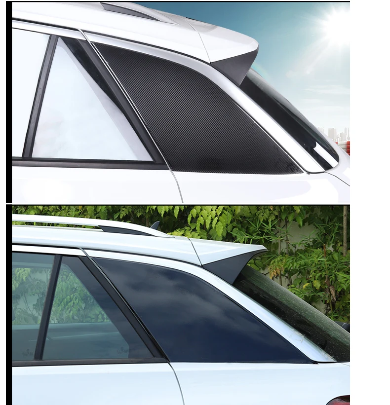 Lsrtw2017 карбоновое волокно черный ПВХ автомобильное окно задний треугольник Стайлинг стиксер для volkswagen t-roc