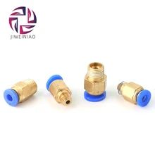 10pcs PC4-M5 Pneumatic Straight Connector 3D Printer Parts Brass For Hotend Extruder PTFE tube OD 4mm Quick M5 Air Fittings Part