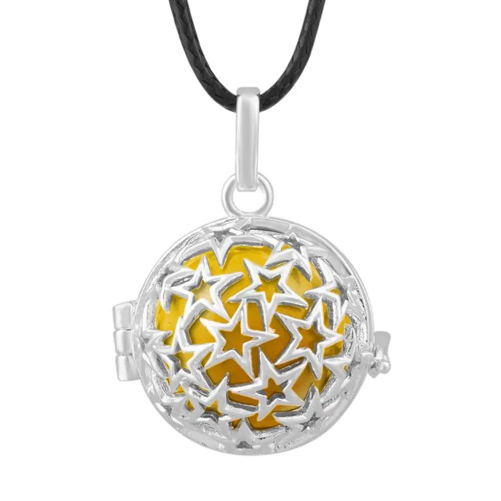 Angel Caller Floating Locket Baby Bola Star Pendant Necklace Harmony Chiming Ball Pendants Fashion Jewelry Wax Leather K95N20 6