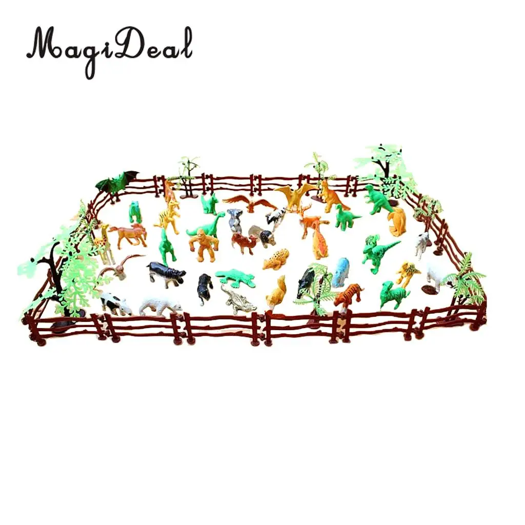 68Pcs/Set Simulation Farm Zoo Animal Model Figure Toy Figurine Collectibles for Kids Children Christmas Gift Home Decoration