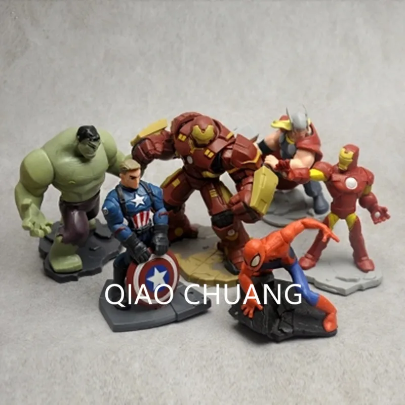 

6Pcs/set Avengers: Endgame Superhero Captain America Hulk Spider-Man Hulkbuster Iron Man Thor Action Figure Toy BOX 9CM Z1684