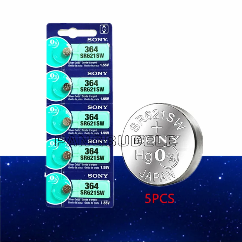 5 шт. 100% D'origine 364 SR621SW V364 SR60 SR621 AG1 Montre батарея бутон ворс Сделано в Японии|Часовые