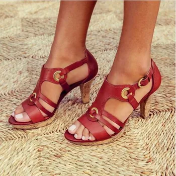 

New Style Elegant Buckle Strap Sandals Women 2019 Sandals Female Bohemian Style Summer Fashion High Heels Women's Shoes