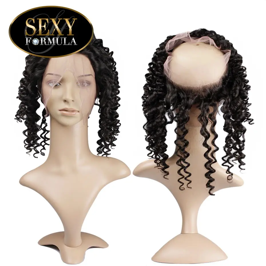

Sexy Formula Malaysian Curly Hair 360 Lace Frontal Closure 22.5x4x2 Adjustable Strap Malaysian Virgin Hair Deep Wave 360 Frontal