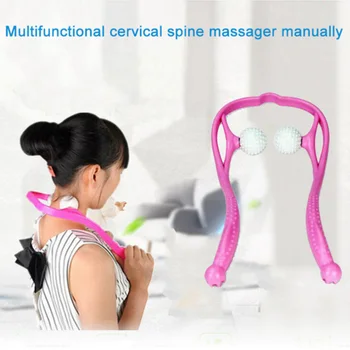 

Neck Massage Tool Pressure Relieve Hand Roller Massage Neck Shoulder Dual Trigger Point Self Massager Body Foot Care Tool