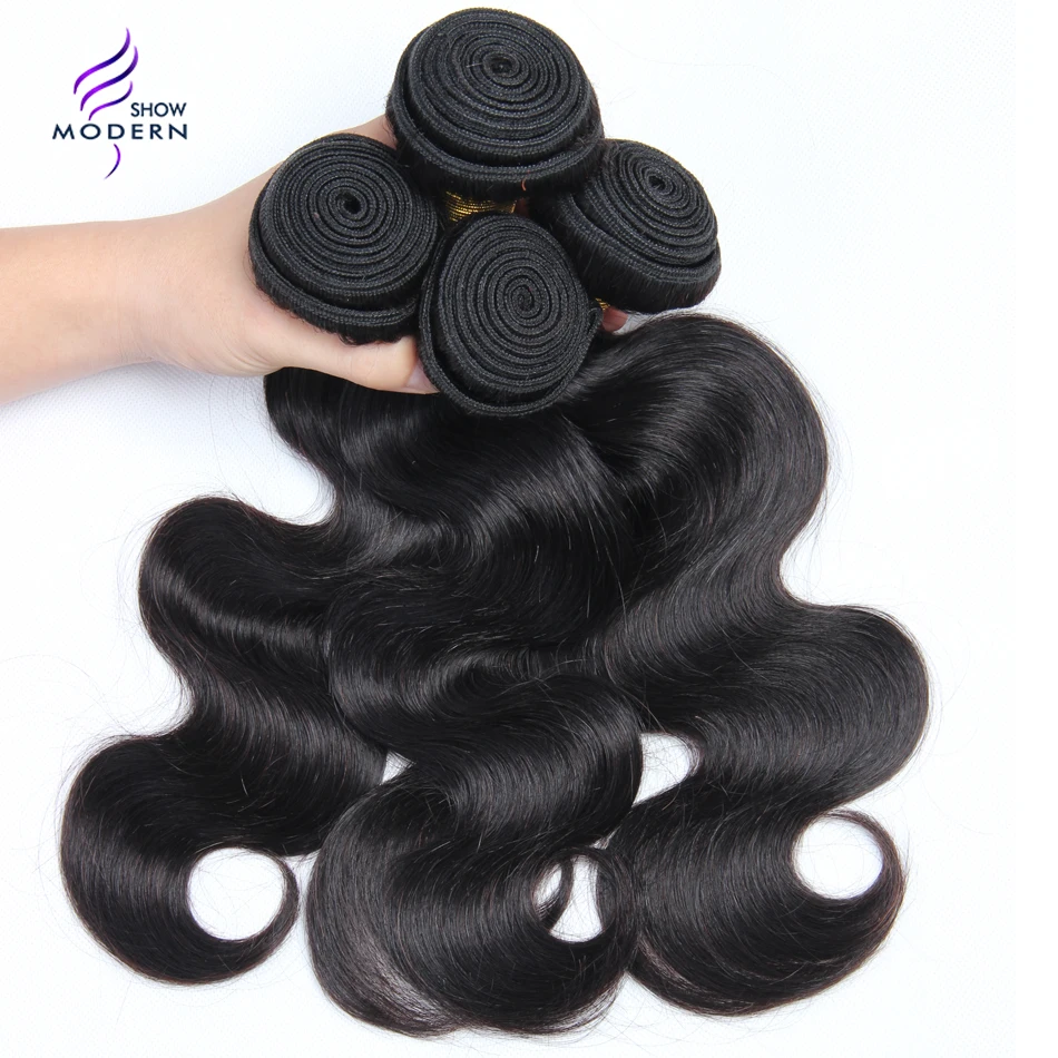 Brazilian Body Wave Bundles With Closure 4 Bundles Human Hair Weave Lace Frontal Closure With Bundles Non Remy Hair Extensions