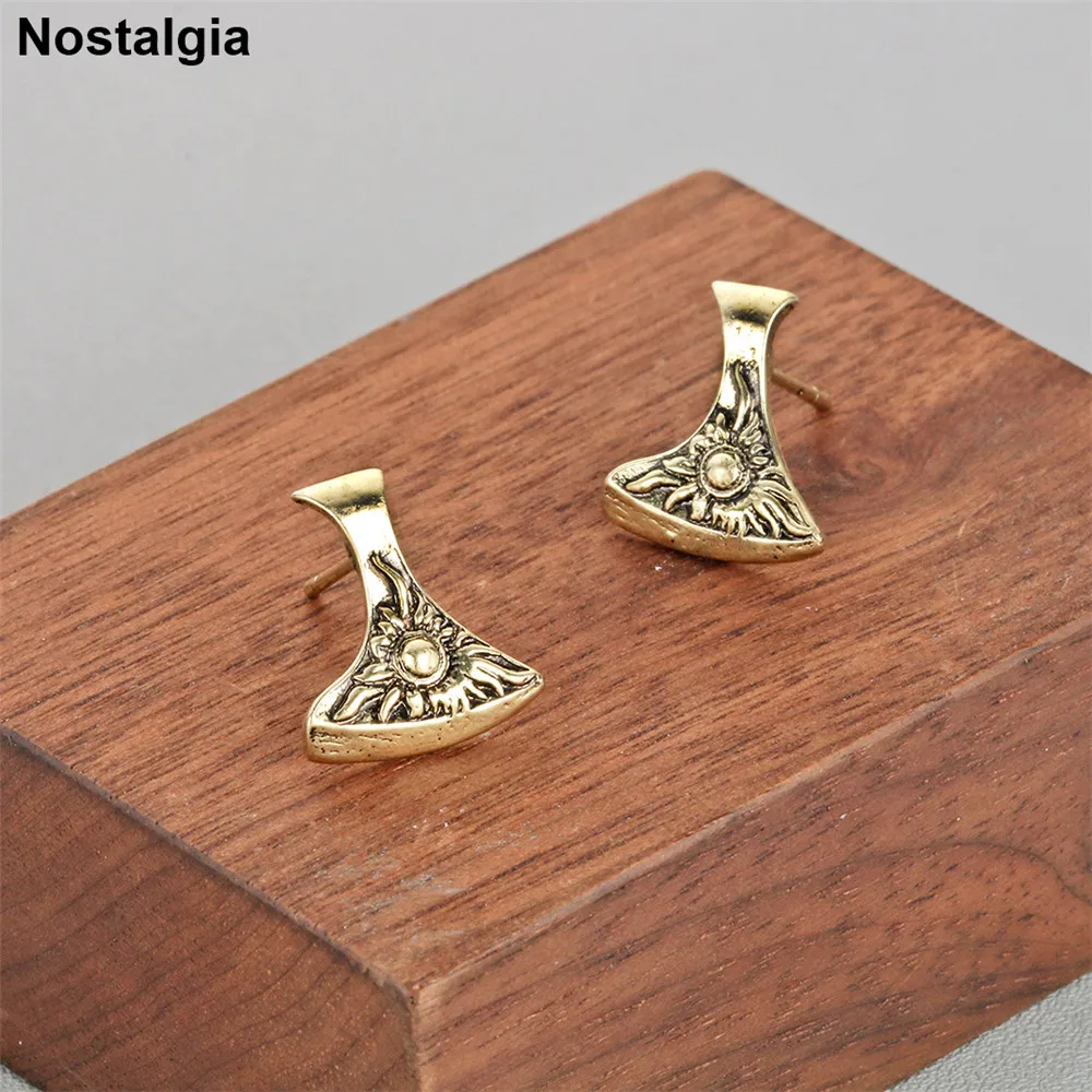 Nostalgia Slavic Perun Axe Wicca Pagan Amulet Talisman Viking Axes Earrings Mens Punk Brinco