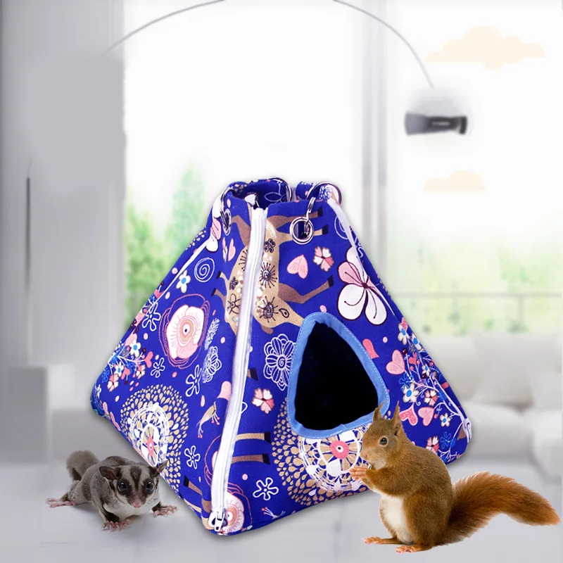 Small Pet Hammock Tent-stype Summer Cool Nest Pet Hanging Bed House for Ferret Rabbit Rat Hamster Squirrel Parrot Toys