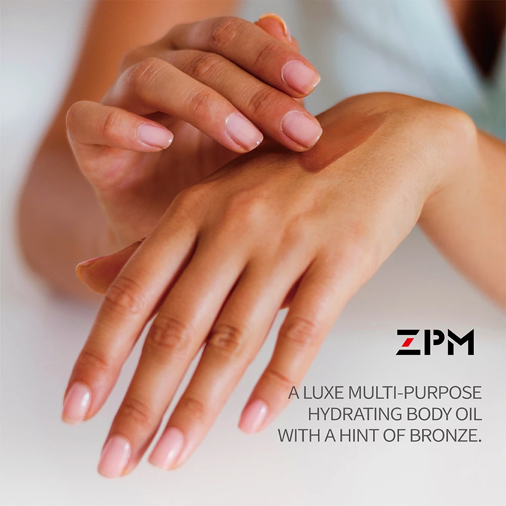 ZPM Luxe Multi-Purpose Hydrating Body Oil with Bronze Tanning Lotion Natural Solarium Highlighter Oil Moisturizing Bronzer 100ml