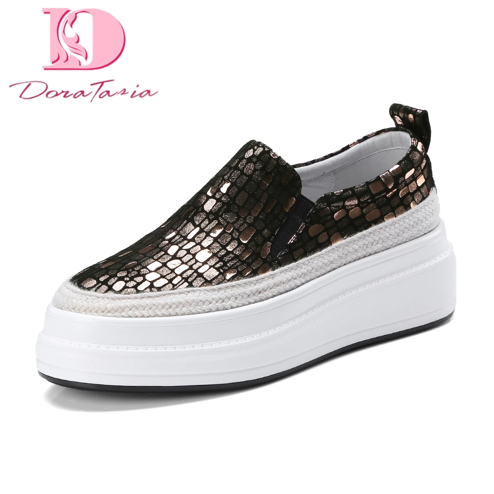 

Doratasia 2018 Genuine Leather Large Size 34-40 Platform Woman Shoes Slip On Wholesale Hot Sale Vulcanize Shoes Women