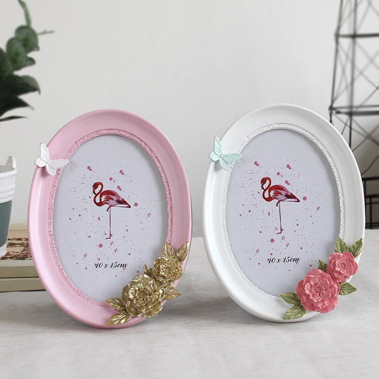 

Photo Frame Cute Solid oval flower rose beauty Creative Home Decoration Wedding Photo frame birthday gift wholesale FG1083