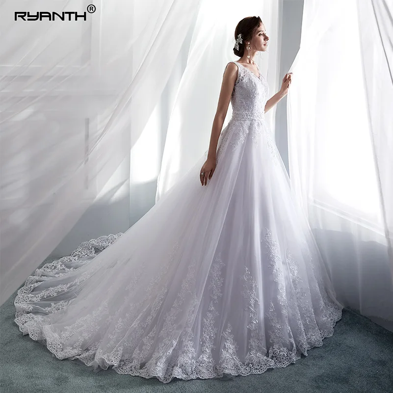 Ryanth Vestido De Noiva Princess A Line свадебное платье es Кружевная аппликация сексуальное свадебное платье простое свадебное платье Robe De Mariage