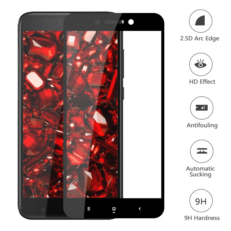 Защитная пленка для экрана Xiaomi Redmi 4X полное покрытие от отпечатков пальцев hongmi