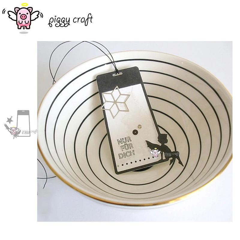 

Piggy Craft metal cutting dies cut die mold Angel label tag decoration Scrapbook paper craft knife mould blade punch stencils