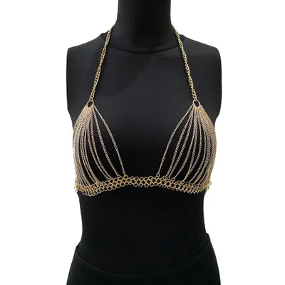 

New Arrival 2018 Metal Chain Tank Top Women Hollowout Backless Sexy Tops Ladies Evening Party Club Wear Crop Top Mujer
