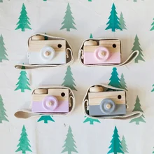 Милые деревянные Камера игрушки для ребенка Детская комната Декор интерьера статьи Nordic Европейский Стиль Костюмы аксессуар для ребенка