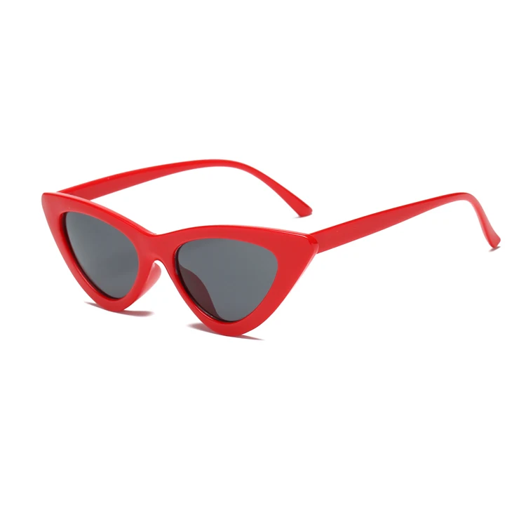 Сексуальные женские модные солнцезащитные очки кошачий глаз, женские очки Uv400, брендовые дизайнерские ретро пластиковые солнцезащитные очки - Цвет оправы: Red grey