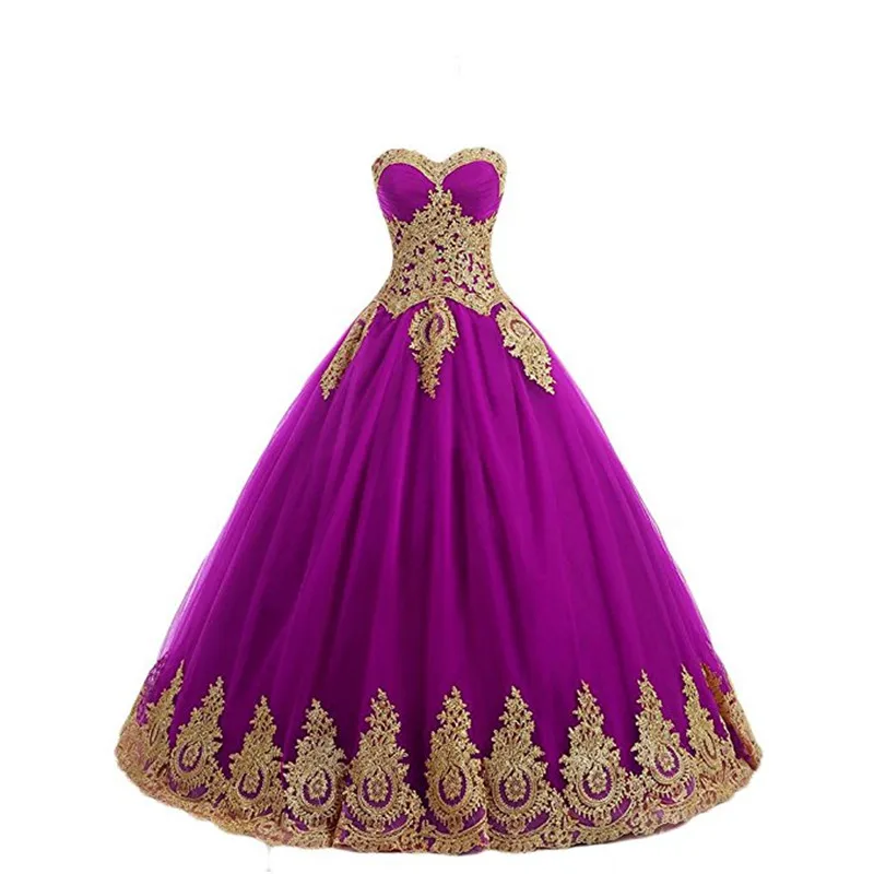 Gardlilac кружево золотая Аппликация бальное платье Quinceanera платья милой с открытыми