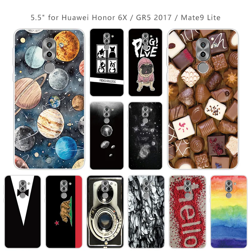 Роскошный цветной чехол для Huawei Honor 6X GR5 2017 прозрачные чехлы Mate 9 Lite Capa |
