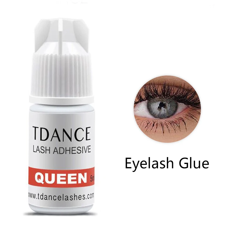 

TDANCE 5ml Queen Quickly Adhesive 1-2 Seconds Fast Drying Eyelashes Glue Pro Lash Glue Black Adhesive Retention 7-8 weeks