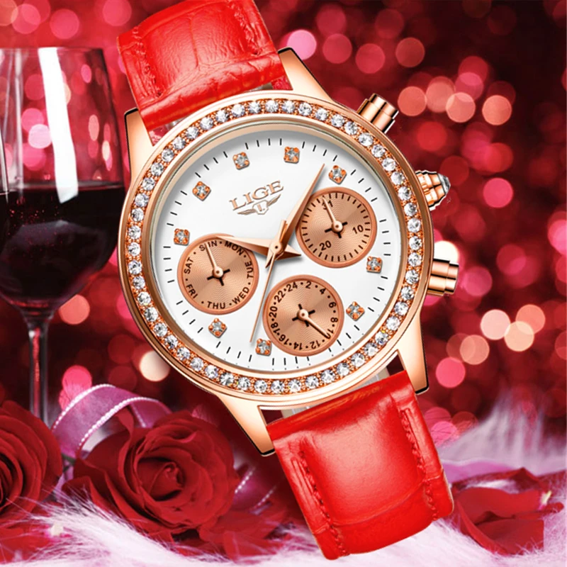 LIGE Women Watches Top Brand Luxury Ladies Simple Waterproof Sports