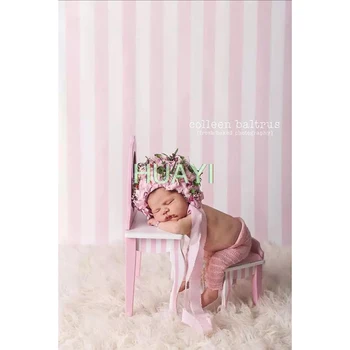 

5x7FT Lovely pink and white strips newborn Vinyl Photography Background Customized Backdrops for Photo Studios