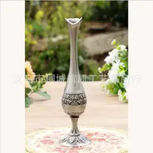 Европейские ретро металлические цветы из сплава вазы для украшения дома свадебный стол вазы для украшения дома вазы для пола HP075