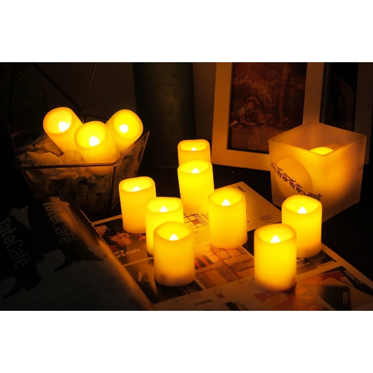 Candle Choice 12 Pieces LED Flameless Battery-operated Votives Candles with Batteries  (P38S20405A-12) (2)