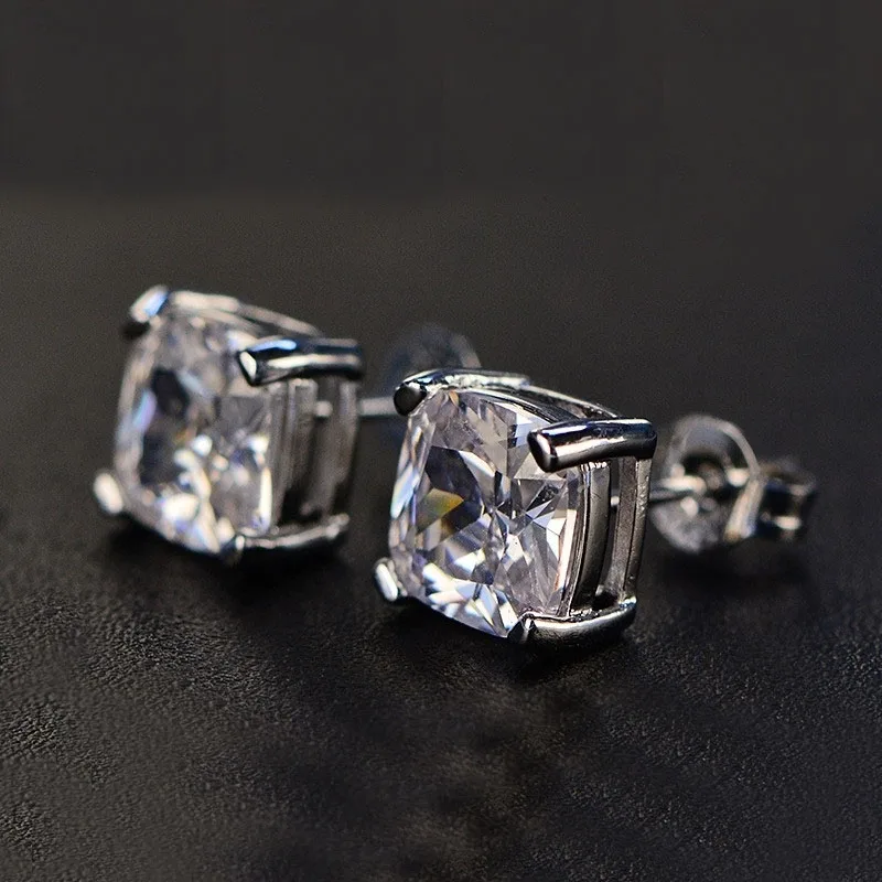 Твердые 18 К белого золота 0.5CT 5 мм DF цвет лаборатории Алмаз серьги с муассанитом для женщин Свадьба юбилей серьги