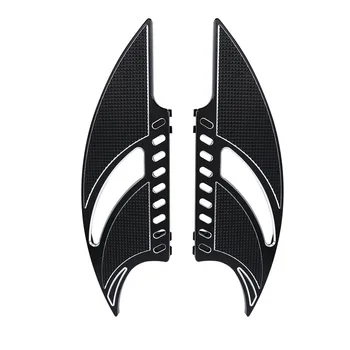 

Black Driver Stretched Floorboards Front Floor Board Inserts For Harley Electra Glide FLHT Fatboy FLST Softail Touring