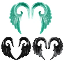 2 шт Акриловые беруши и туннели Крыло ангела дизайн спиральные беруши ушные датчики Alargador De Orelha ювелирные изделия с расширителем для тела Пирсинг