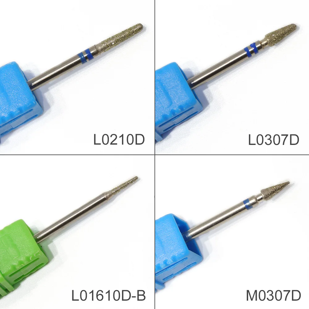 1 шт. алмазные фрезы 3/32 дюйма с хвостовиком для дизайна ногтей, электрические сверла для маникюра, металлические вращающиеся инструменты для чистки кутикулы JI056