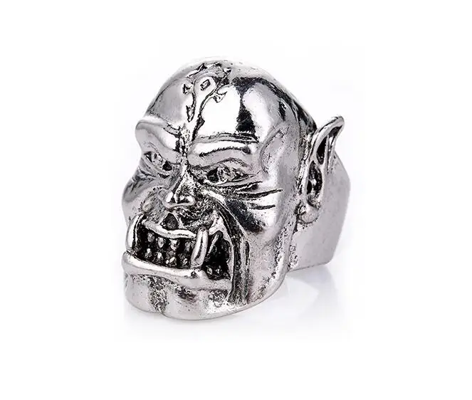 

Vintage Evil Skeleton orc of the warcraft tribe Skull Ring Men Chunky Stainless Alloy Biker Rock Rap Punk Rock Hip Hop Gothic Je