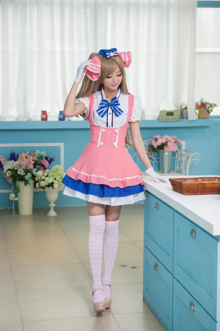 Lovelive! Костюм для костюмированной вечеринки Love Live Minami Kotori Candy Maid платье принцессы