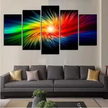 

Color Painting Canvas Modern 3D 5 Piece Abstract Wall Art Oil Picture Home Decoration for living room