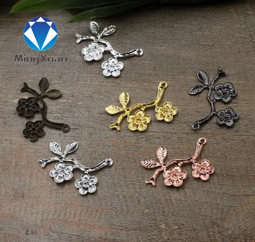 MINGXUAN 50 шт./лот 29 мм посеребренные подвески в виде цветочных листьев DIY винтажное