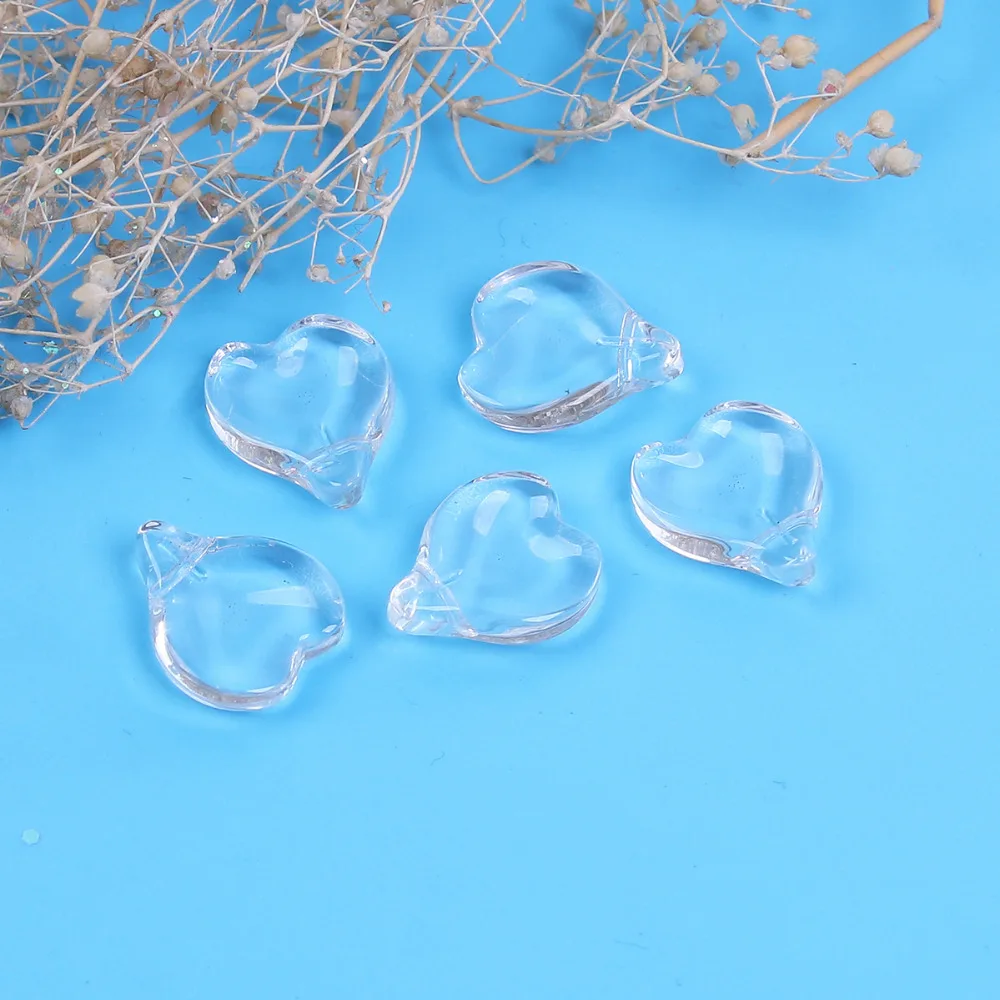 

DoreenBeads Lampwork Glass Transparent Clear Czech Beads Heart Petaline DIY Components About 15mm x 13mm, Hole:Approx 0.9mm, 20