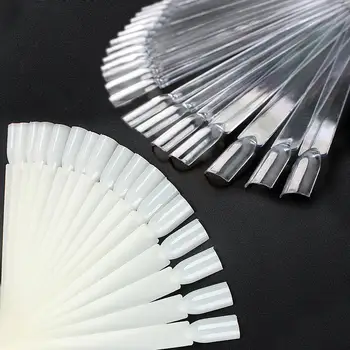 

50 x False Display Nail Art Fan Wheel Polish Practice Tip Sticks Nail Art Display Fan Board Design Tool
