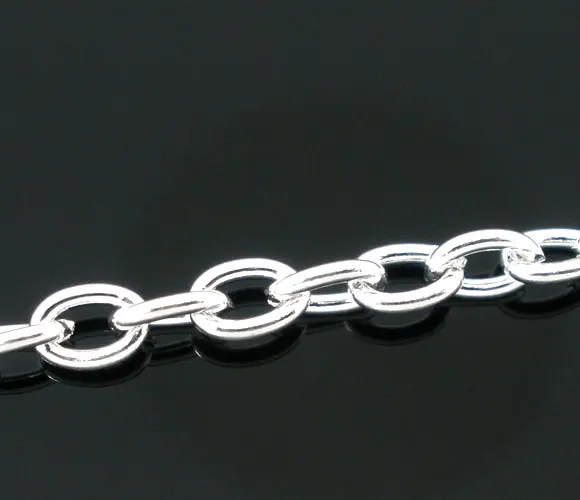 

DoreenBeads Alloy Silver color Chains 5mm x3.5mm(2/8" x 1/8"),2 M