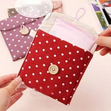 Random Color Women’s Portable Polka Dot Storage Pouch Sanitary Napkin Holder Organizer Bag