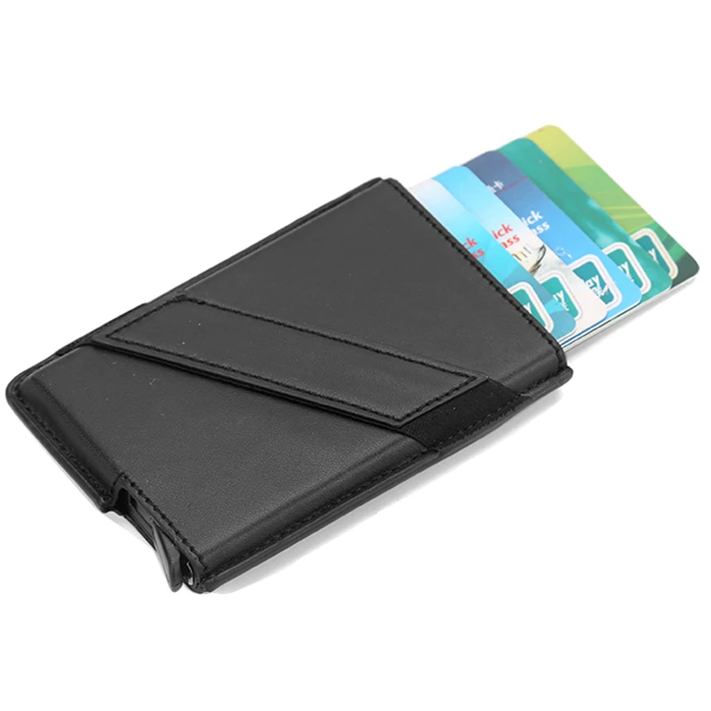 2019 New Metal Card Holder RFID Aluminium Alloy Credit PU Leather Wallet Antitheft Men Automatic Pop Up | Багаж и сумки
