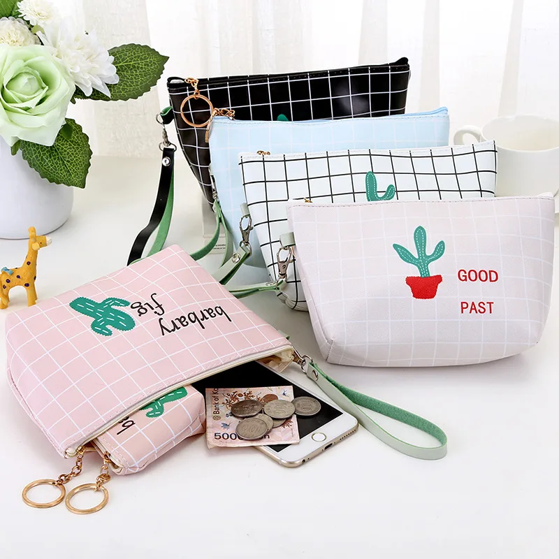 

Coloffice PU Cartoon Cactus Series Pencil Bag Students Small Fresh Stationery Storage Bag Girl Gifts School Supplies 1Piece