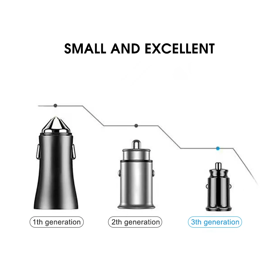 !ACCEZZ 3.1A Double Port USB Car Charger Fast Charging With LED Car Phone Charge Universal For Xiaomi iPhone X XR Huawei Samsung (8)