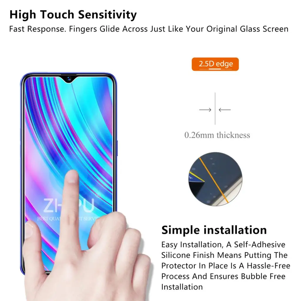 Закаленное стекло для Realme 3 Pro Защитное экрана 2.5D 9H закаленное X Lite RMX1851 защитная