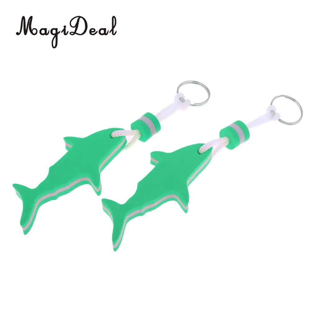 MagiDeal 2x Shark Floating Keychain Keyring Water Buoyant Key Holder for Beach Swim Yachting - Portable, Lightweight, Durable