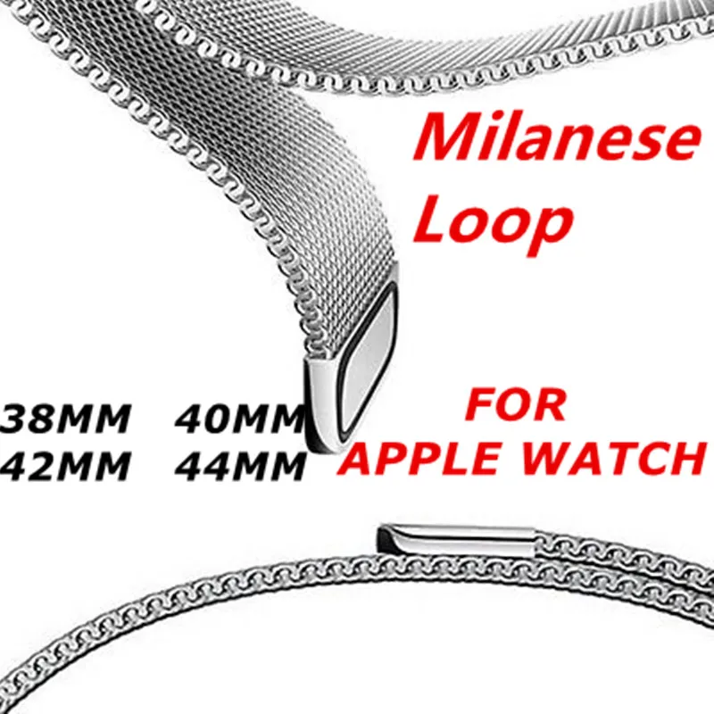 

Milanese Loop Watch band For Apple Watch 4 44mm/40mm Iwatch 3/2/1 38mm/42mm Stainless Steel Link Bracelet Wrist Magnetic Buckle
