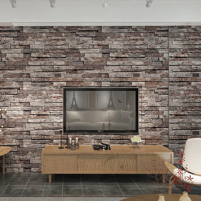 Online No Glue Wallpaper Antique Bricks Durable Retro Brick No Glue Wallpaper Antique Bricks Durable Retro Brick Pattern Wall Pvc Paper Stone Design Vintage Style For Bedhome